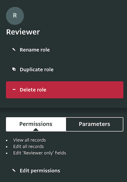 The reviewer only fields permission