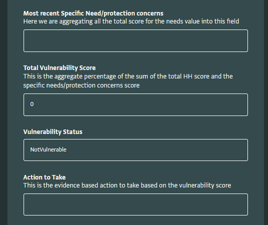 Automated calculations in the Vulnerability Assessment form
