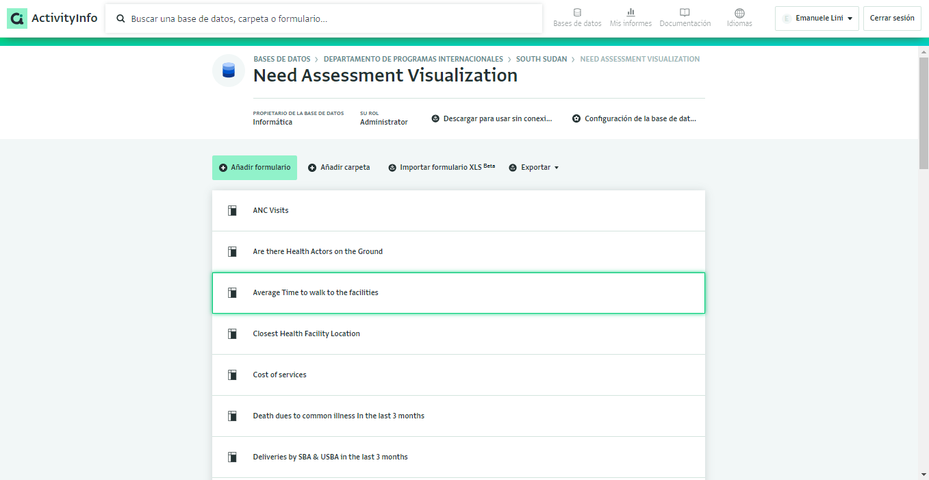 Realización de estudios: Informes de evaluación de necesidades en ActivityInfo