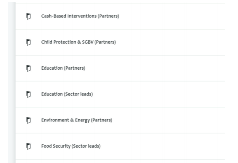 Example of data structure in ActivityInfo: Regional Response Plan indicator tracking - Uganda