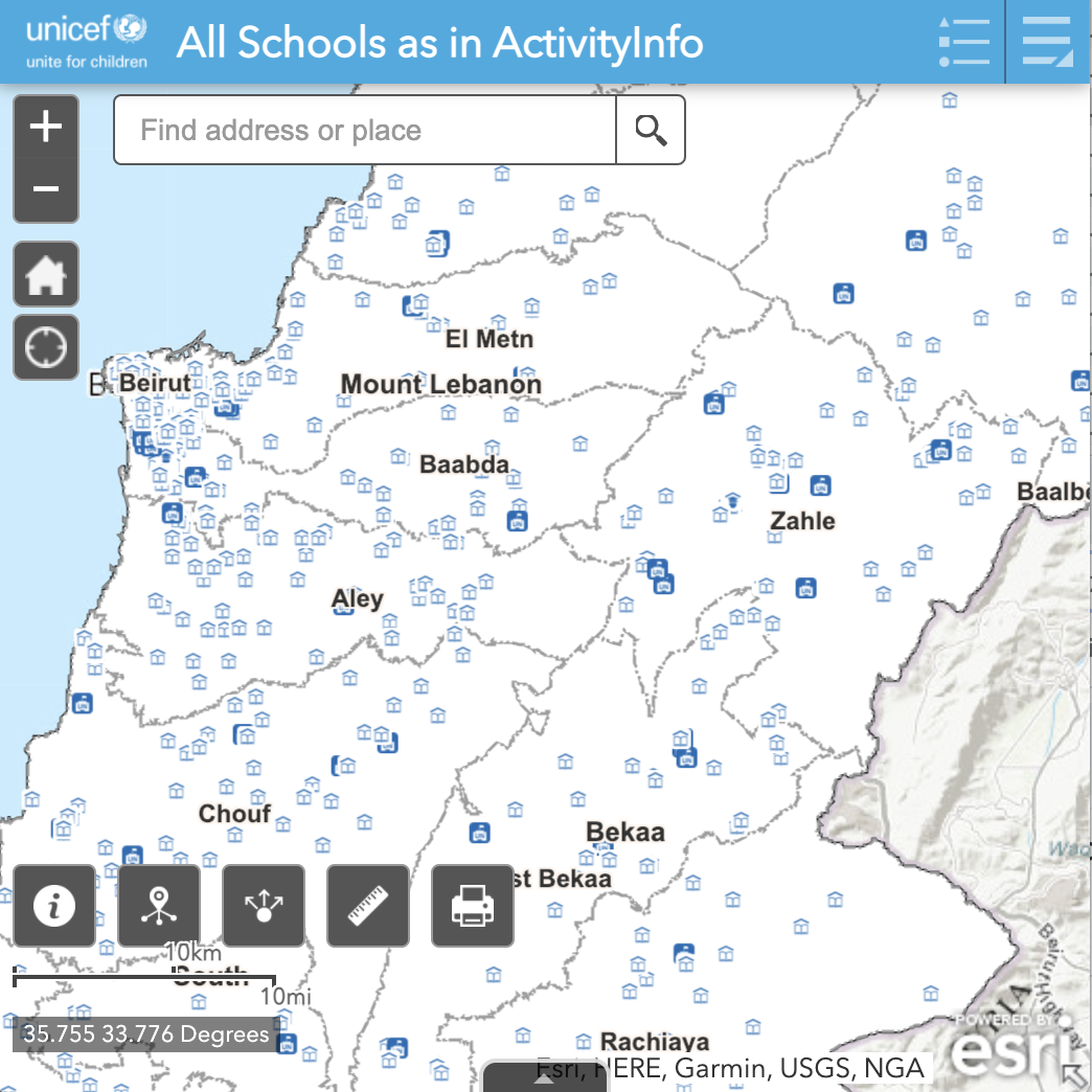 Screenshot of an ArcGIS map