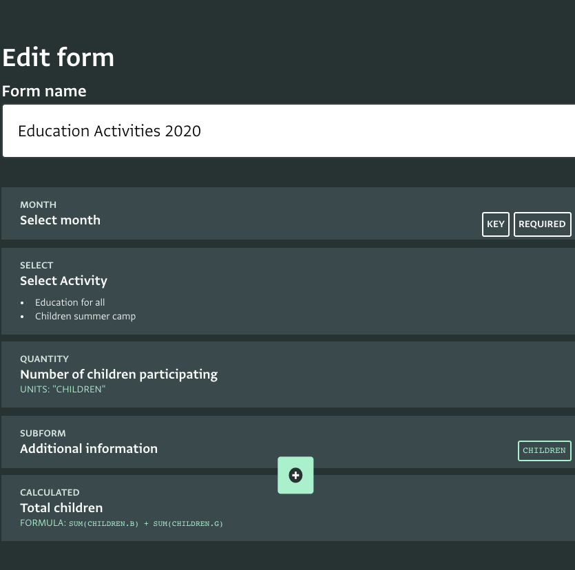 Screenshot of form designer