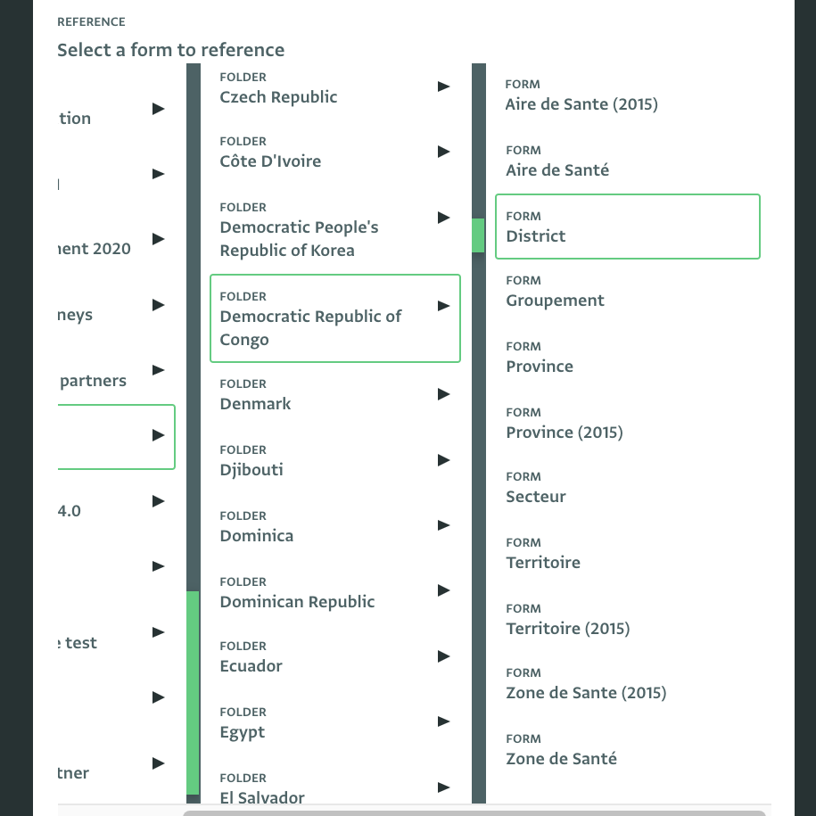 Screenshot of geodatabase referencing