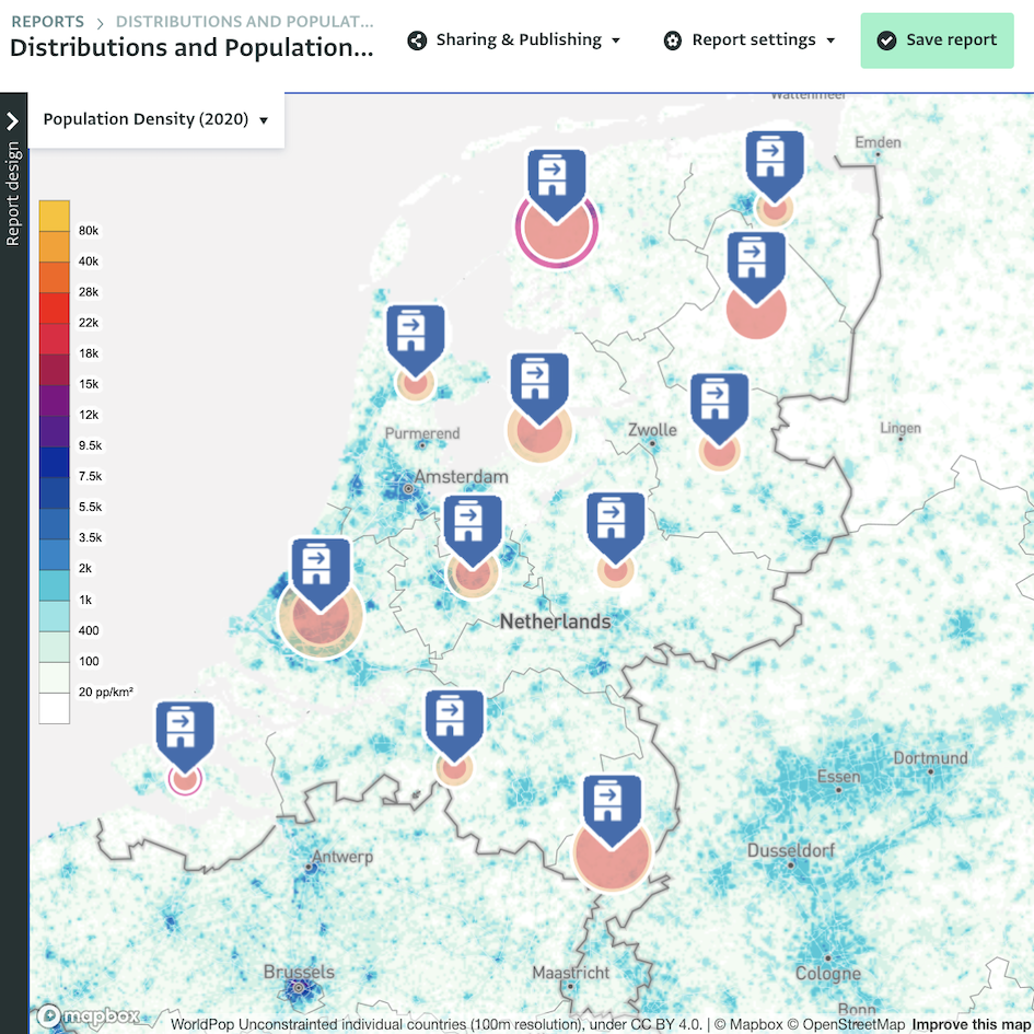 Screenshot of a world population basemap