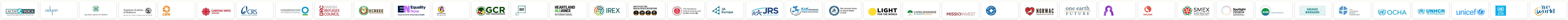 Customer logos of ACDI/VOCA, Adyan Foundation, Aga Khan Agency for Habitat, American Academy of Pediatrics (AAP), CARE International, ...