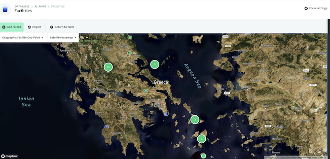 A map to display the location of camps of other entities