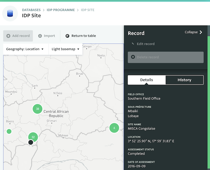 Viewing the details of an IDP site in map View