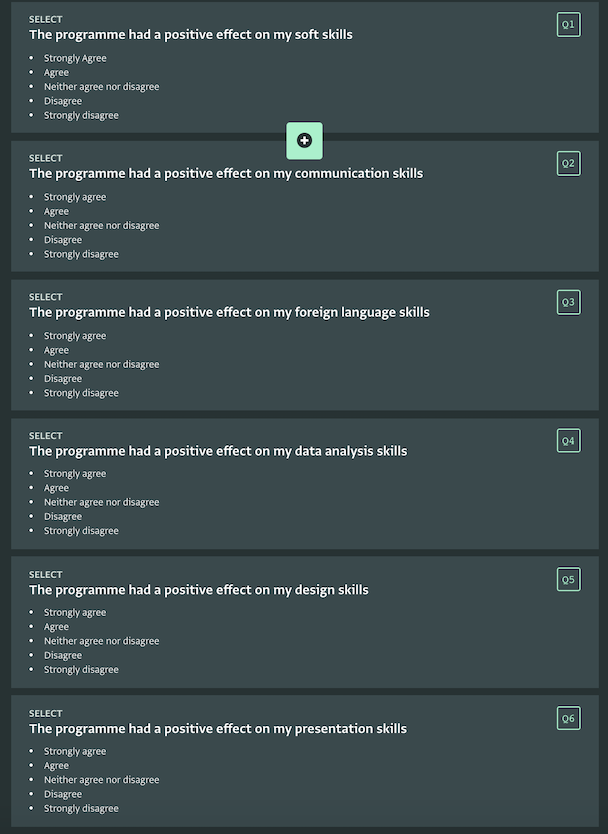 Form design: Single Select fields to measure satisfaction