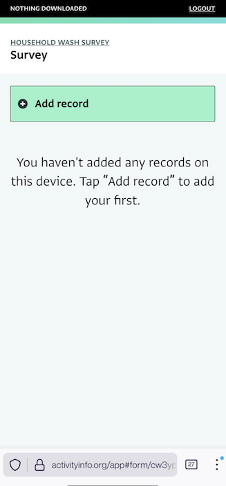 Add records using a mobile phone or tablet