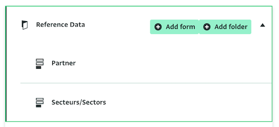 Reference forms: Partners and Sectors