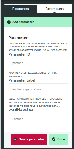 Creating parameters