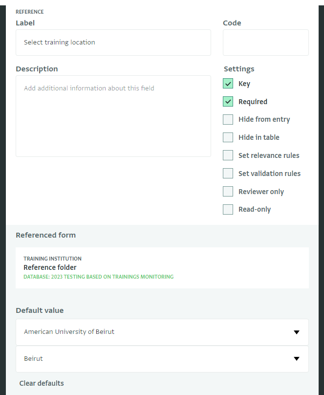 Default value for reference field