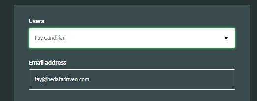 Data entry: Using a default value to bring in the email address of a user, it is a ‘Read only’ field so the user cannot edit the email address