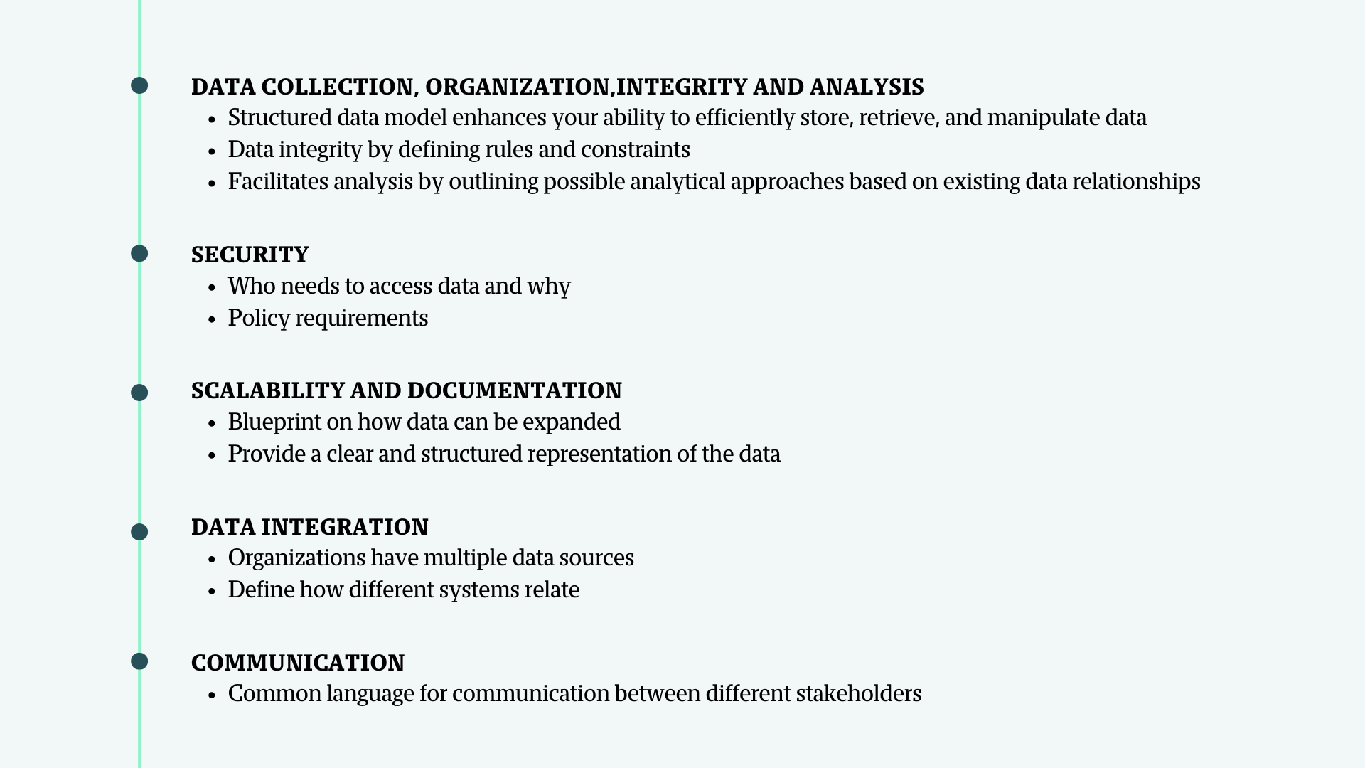 Reasons to create a data model