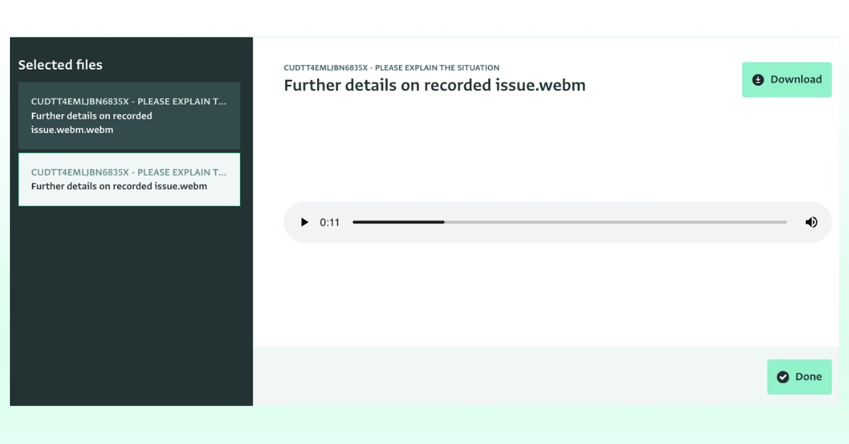 Previewing recorded audio
