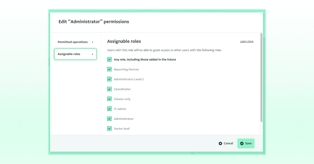 Manage users permission: Assignable roles (any)