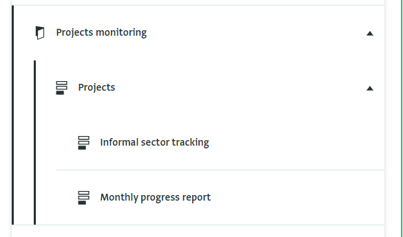 The project folder, form and subforms