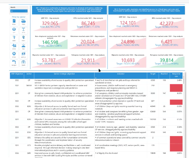 Public dashboards and gap analysis for the Libya Humanitarian Response Plan