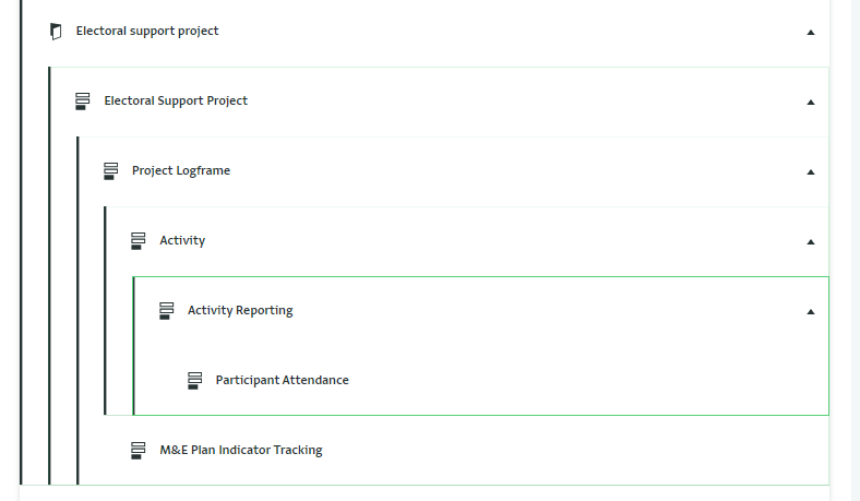 Elections Monitoring Project form structure