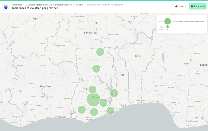 Map - Incidences of violation