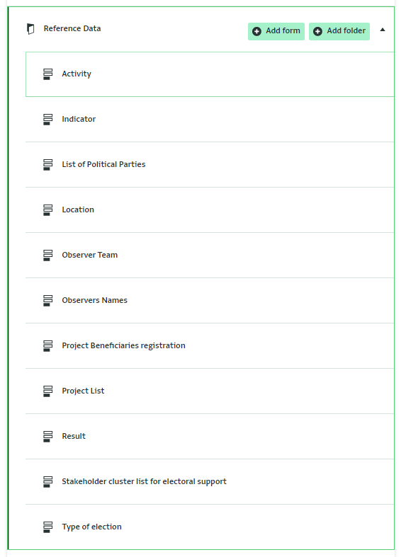 Reference folder and reference forms