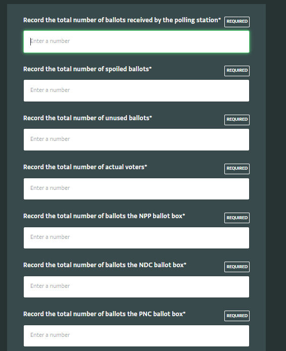 Poll closing and vote counting form