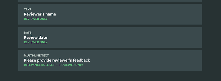 Reviewer only fields in form design