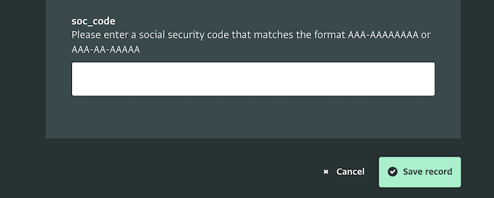 Validation rule and description field in data entry