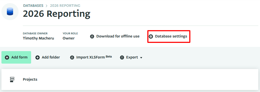 Database Settings
