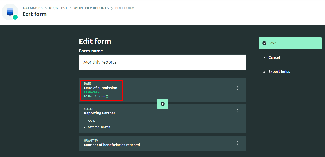 A Field set to Read-only appears with "READ-ONLY" label in the Form Designer