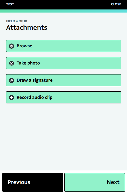 Attachment field on mobile