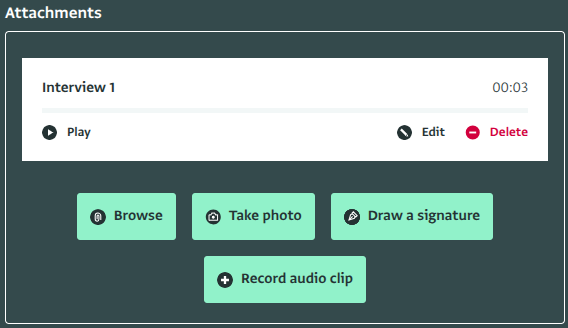 Play, Edit or Delete recording