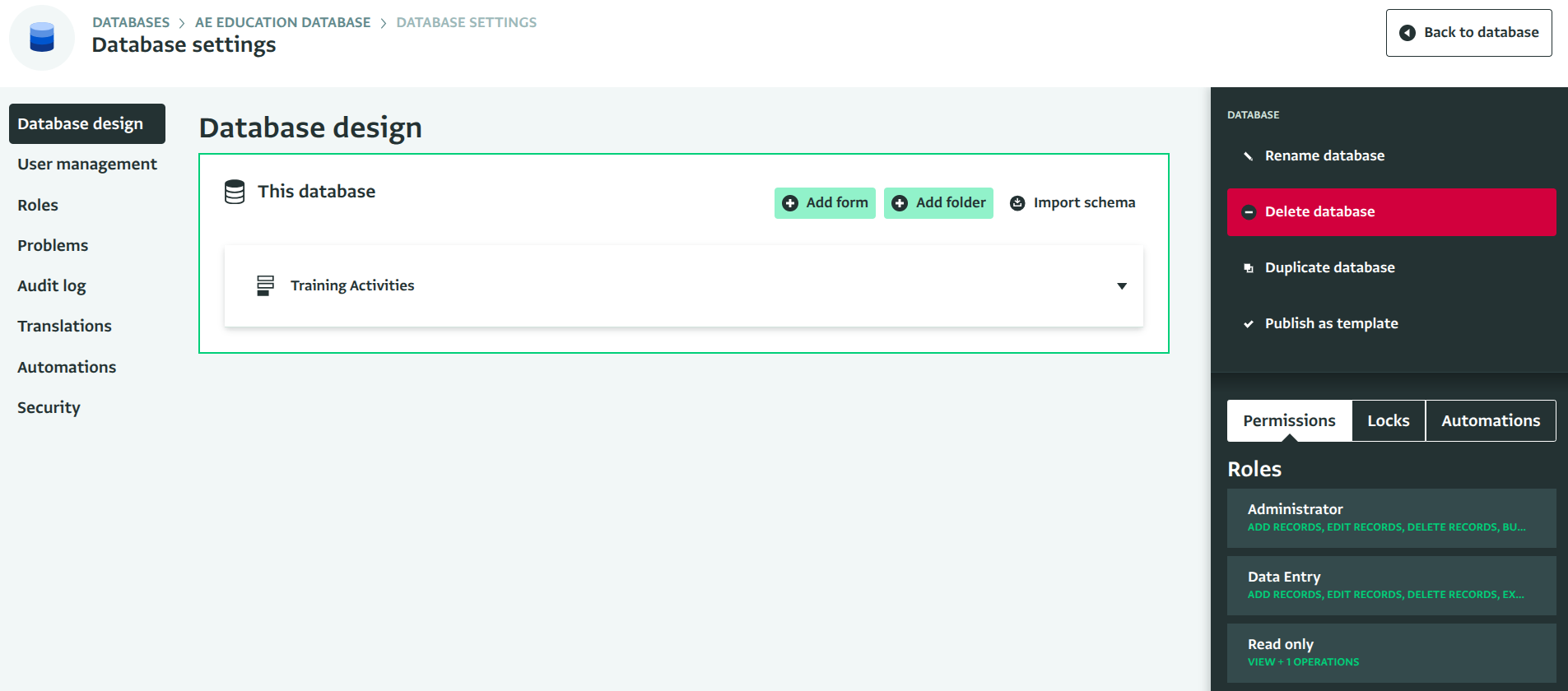 Review permissions and locks