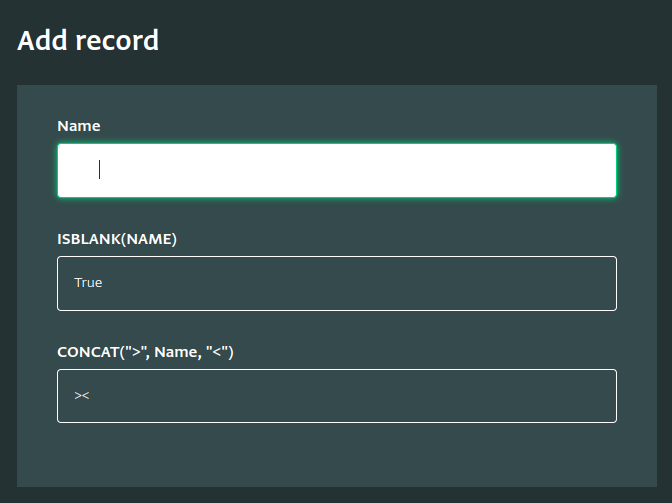 Screenshot of data entry form with calculation