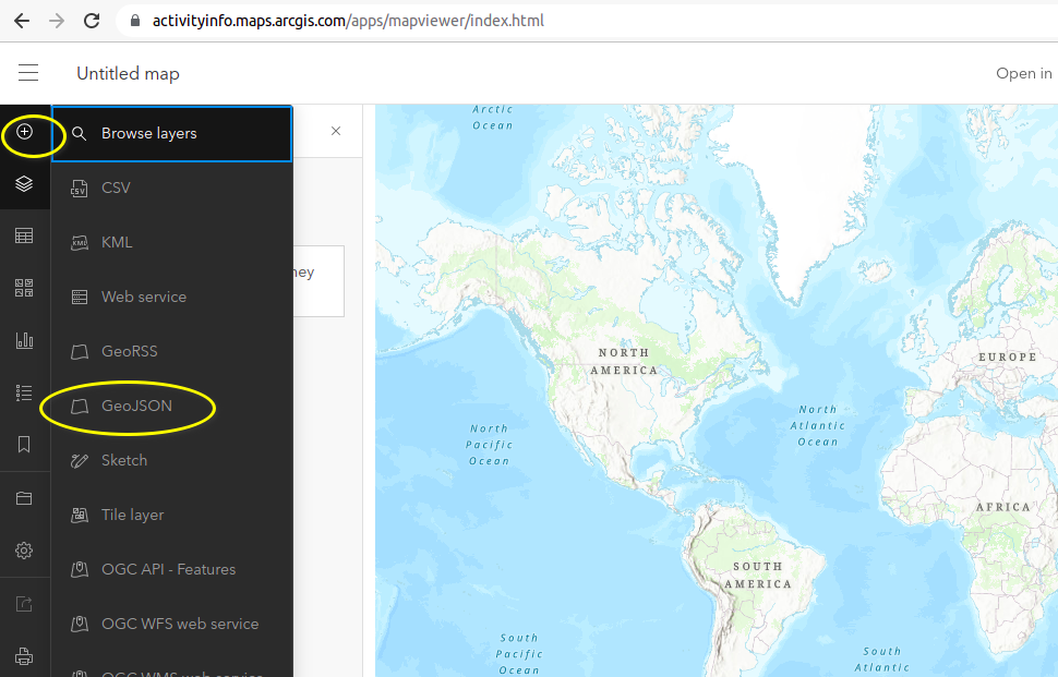 Screenshot of ArcGIS Online