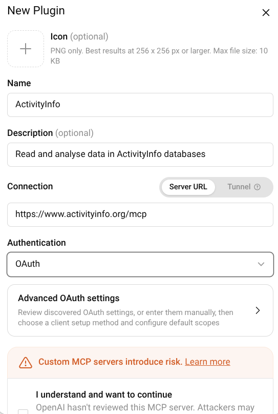 Plugin configuration