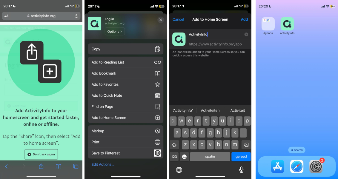 Installation process on iOS