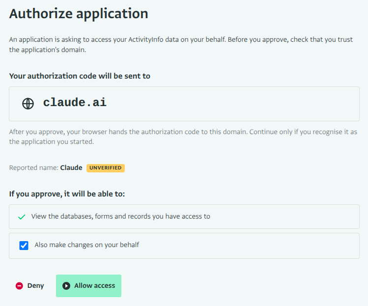 Allow Claude access