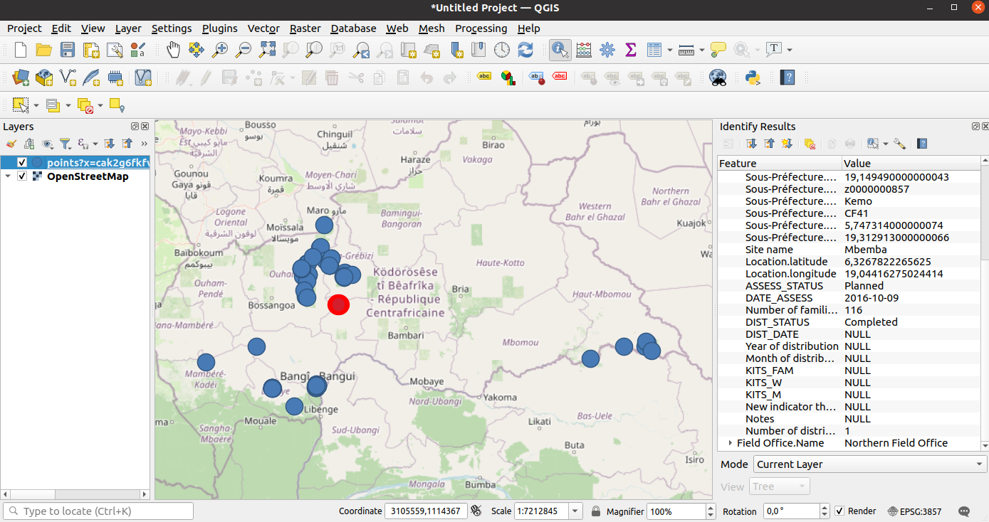 Screenshot of QGIS with layer