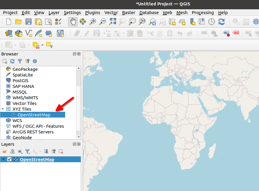 Screenshot of QGIS